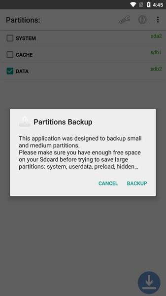 Partitions Backup and Restore Captura de pantalla 4