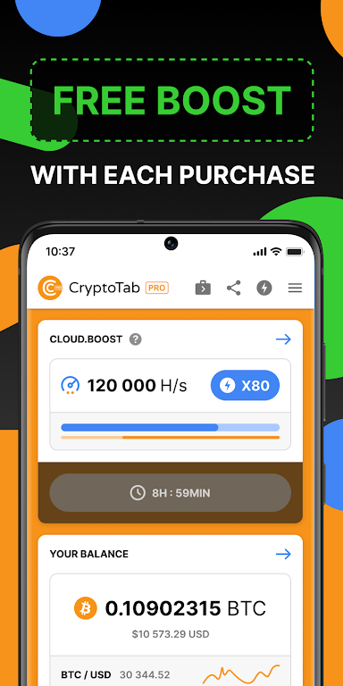 CryptoTab Browser Pro Level スクリーンショット 1