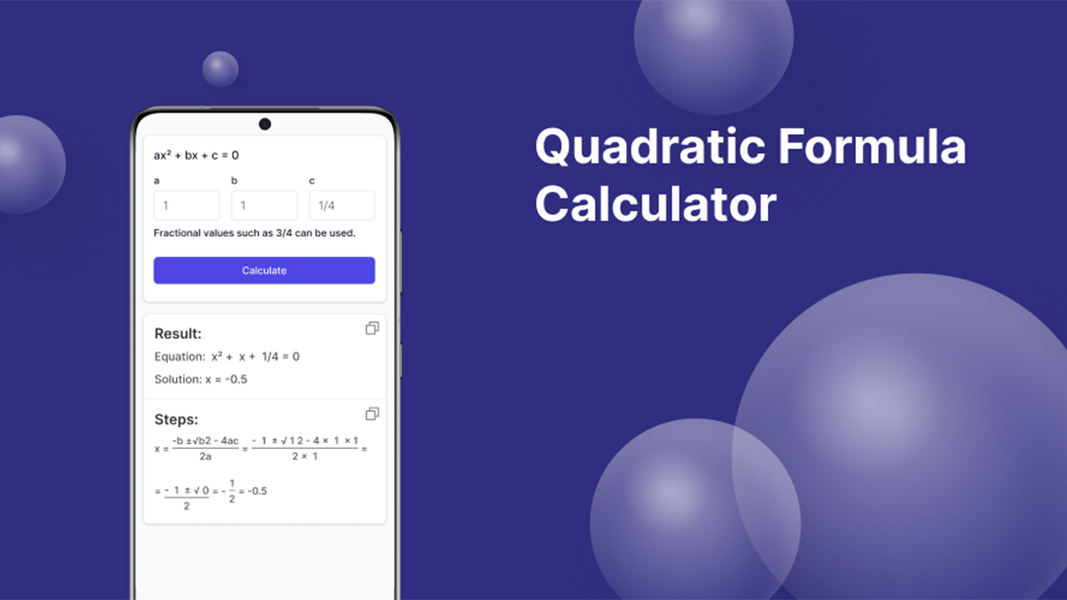 Quadratic Formula Calculator Captura de tela 3