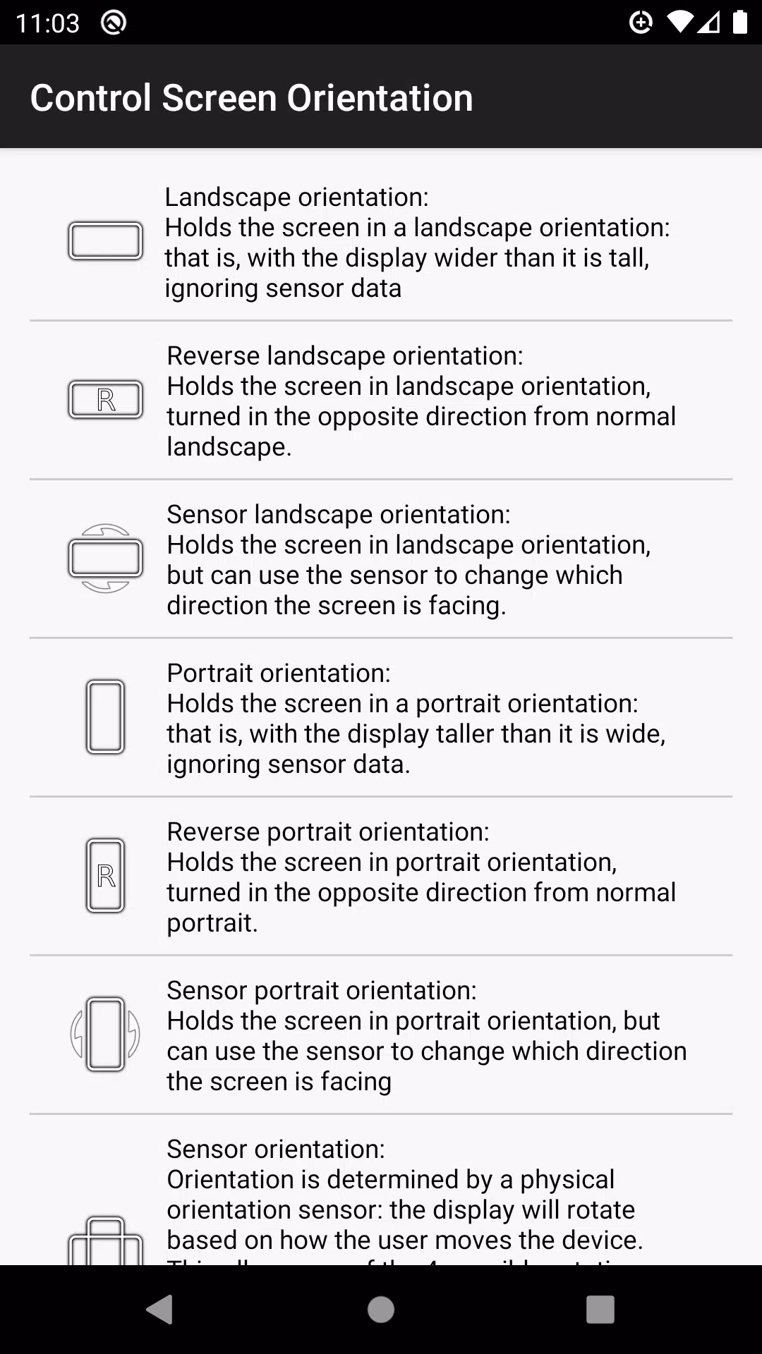 control screen rotation スクリーンショット 2