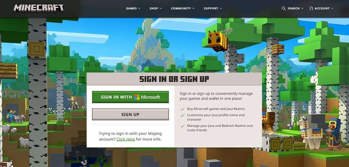 Einen Minecraft-Account erstellen