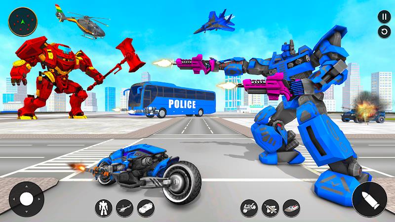 Police Bus Robot Bike Games Captura de pantalla 4