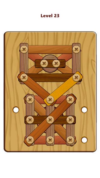 Wood Nuts & Bolts Puzzle Mod Скриншот 2