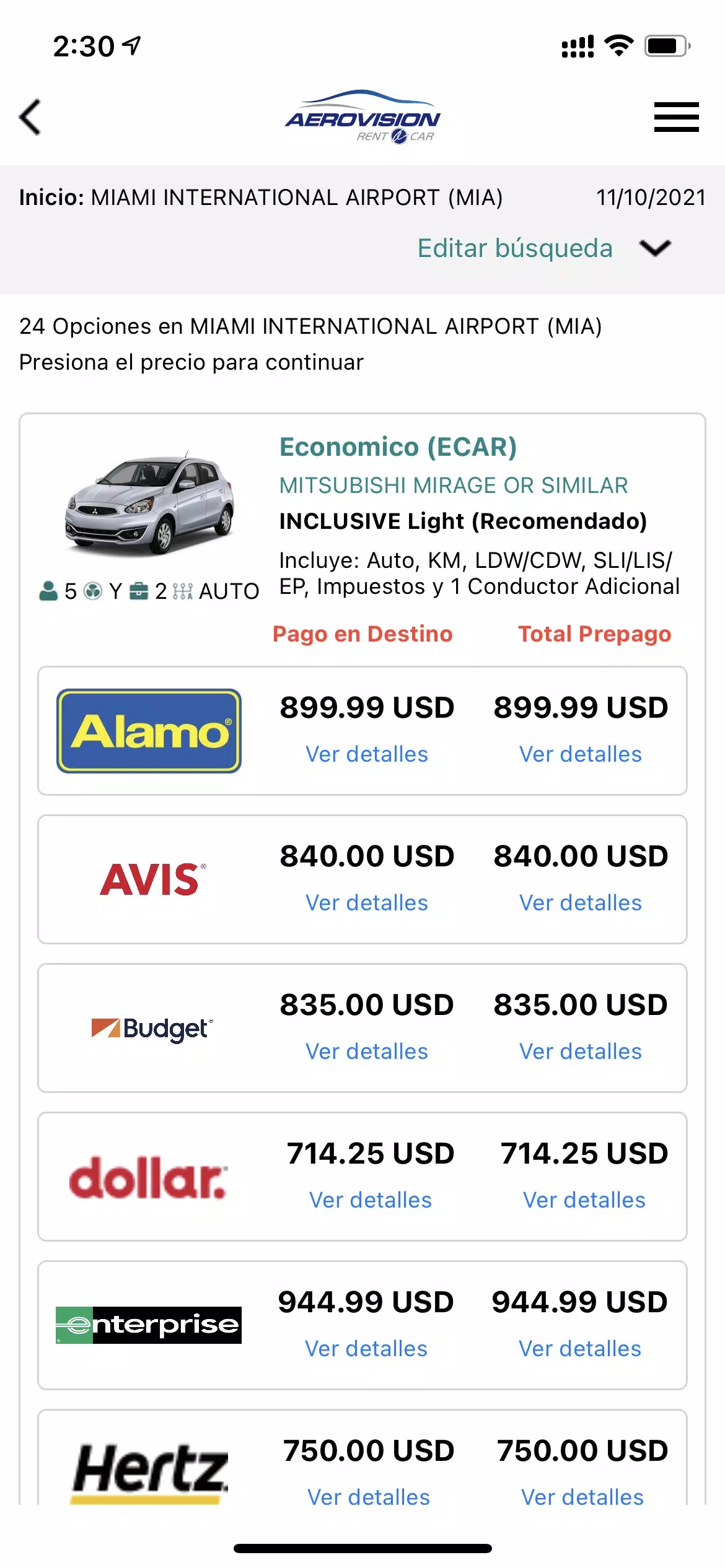 Aerovision SAS - Rent a Car應用截圖第4張