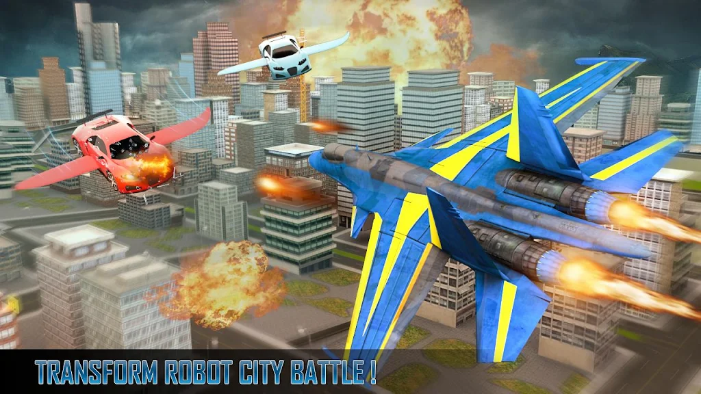 Police Air Jet Multi Robot Shooting Game Screenshot 4