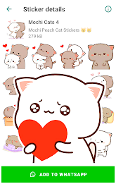 Mochi Cat Stickers for WhatsAp スクリーンショット 1