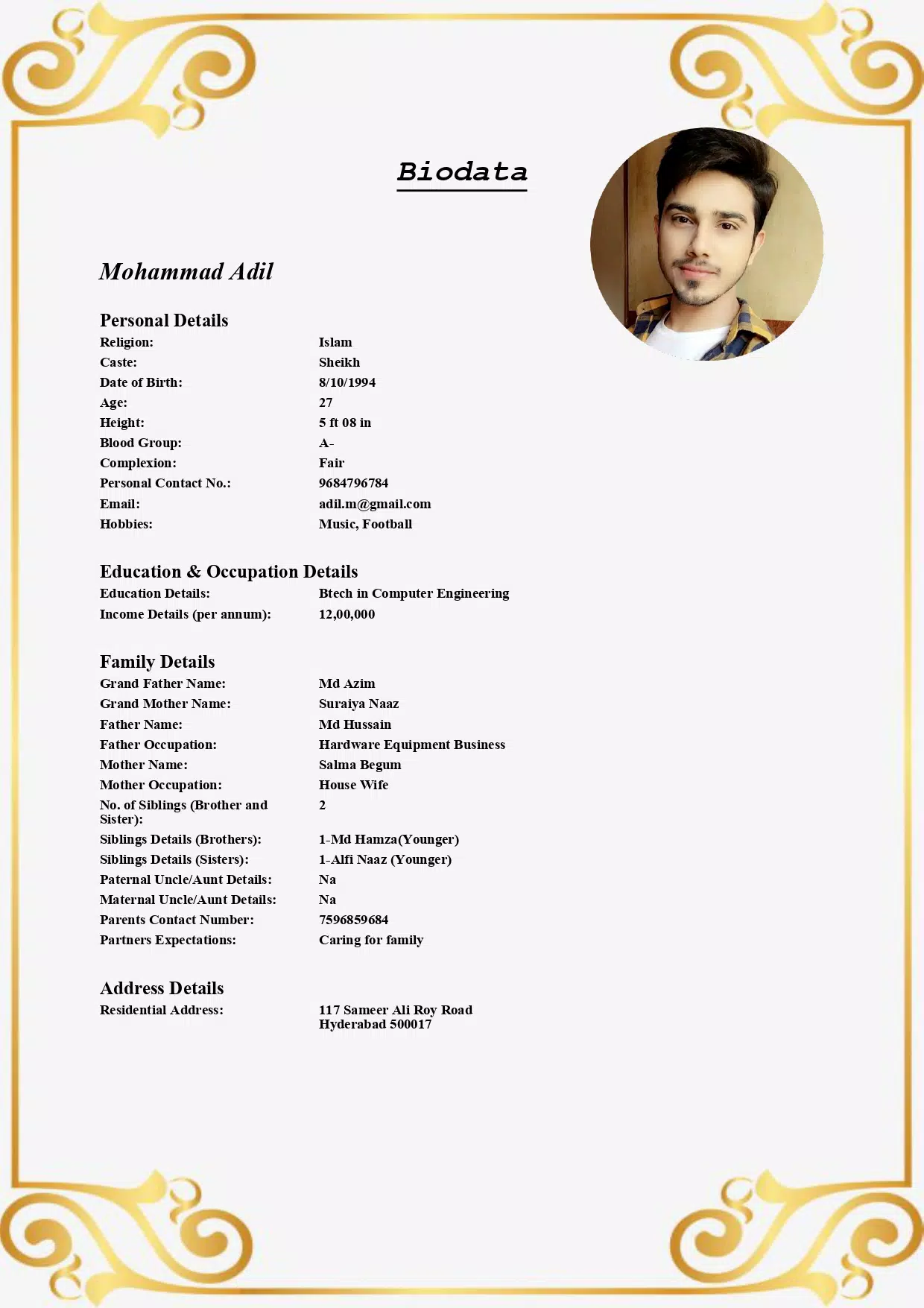 Muslim Marriage Biodata Maker Captura de tela 3