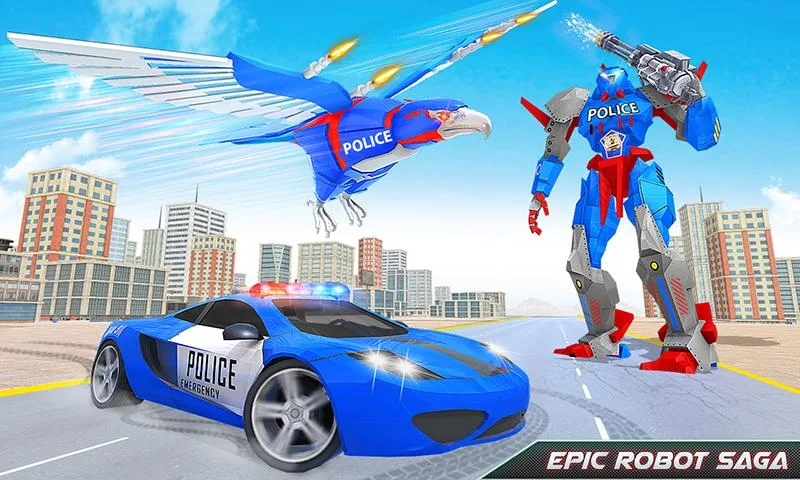 Flying Eagle Robot Car Games 스크린샷 2