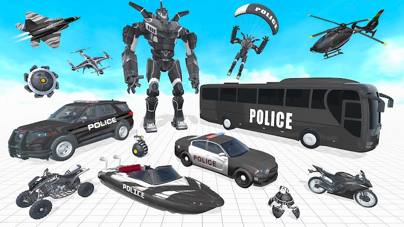 Police Bus Robot Bike Games Captura de pantalla 3