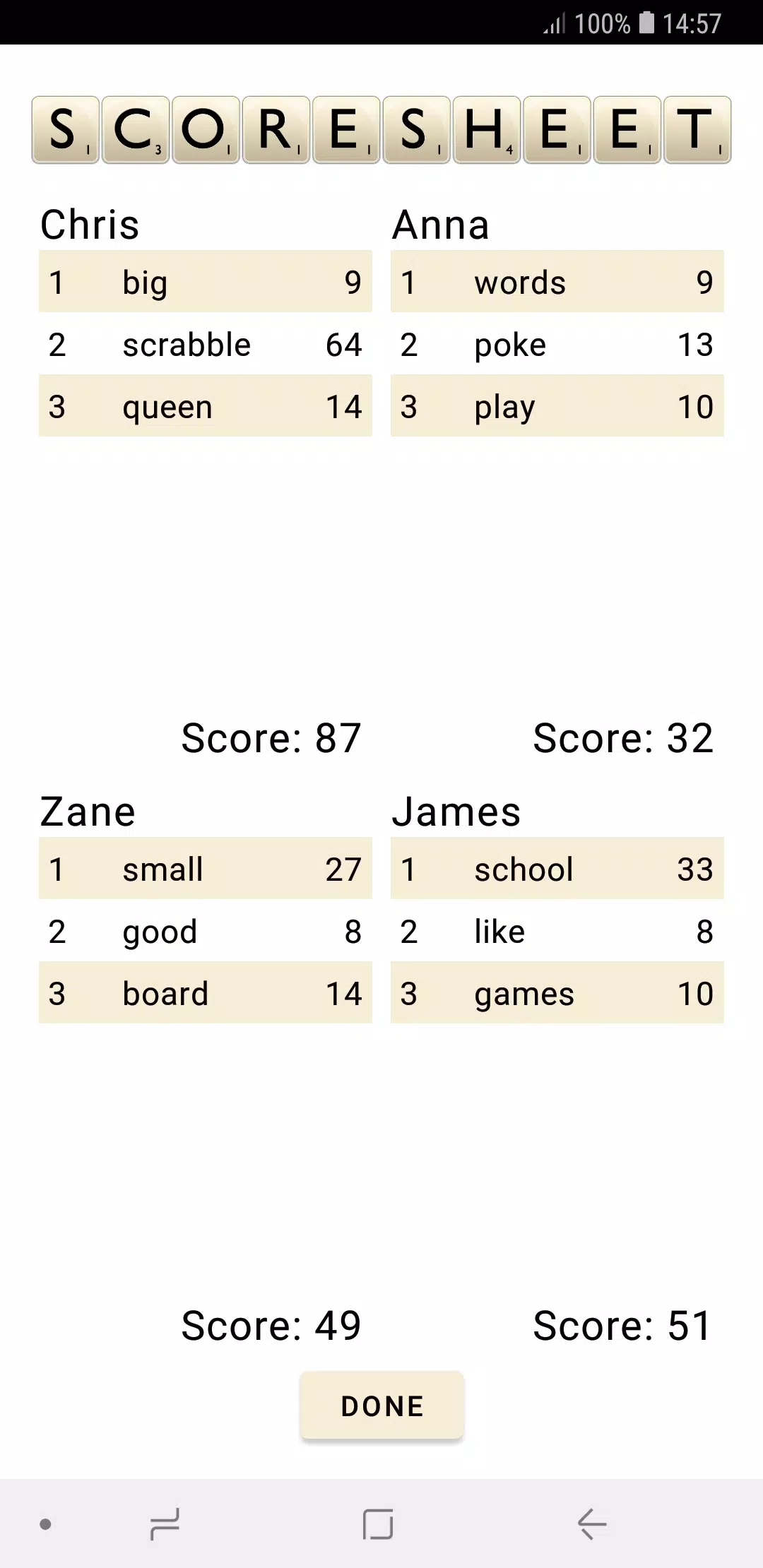 Scrabble Score Screenshot 4