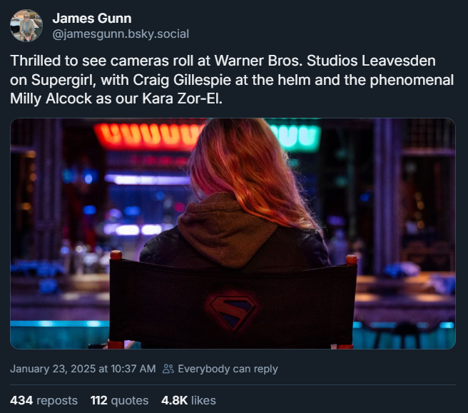 Supergirl: Frau von morgen wird zum ersten Mal mit freundlicher Genehmigung von James Gunn aussehen