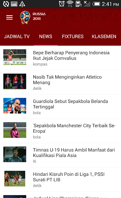 Jadwal Siaran Langsung Captura de tela 2