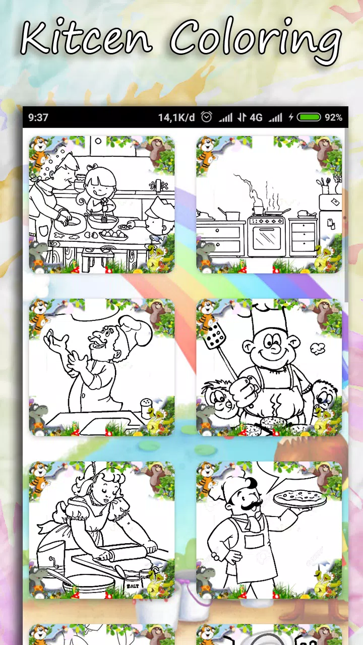 Coloring Kitchen Cooking page スクリーンショット 3