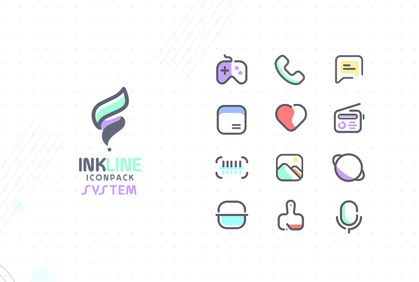 InkLine Icon Pack Mod Captura de tela 1