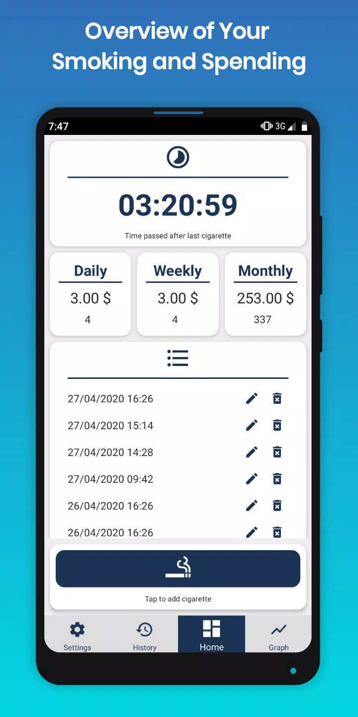 Cigarette Counter and Tracker Скриншот 2