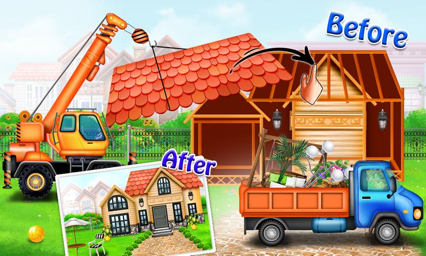 Build Town House with Trucks 스크린샷 3