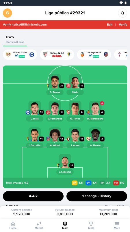 Bemanager: Fantasy Football Capture d'écran 2