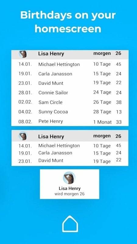 Birthday Calendar & Reminder Screenshot 2