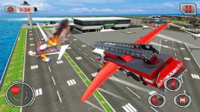 fire truck flying robot rescue スクリーンショット 2