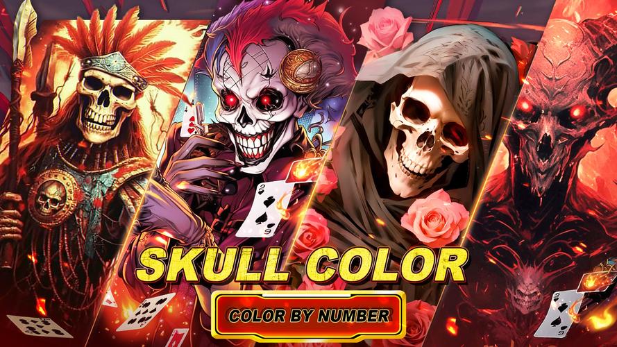 Dark Skeleton Color by number 스크린샷 4