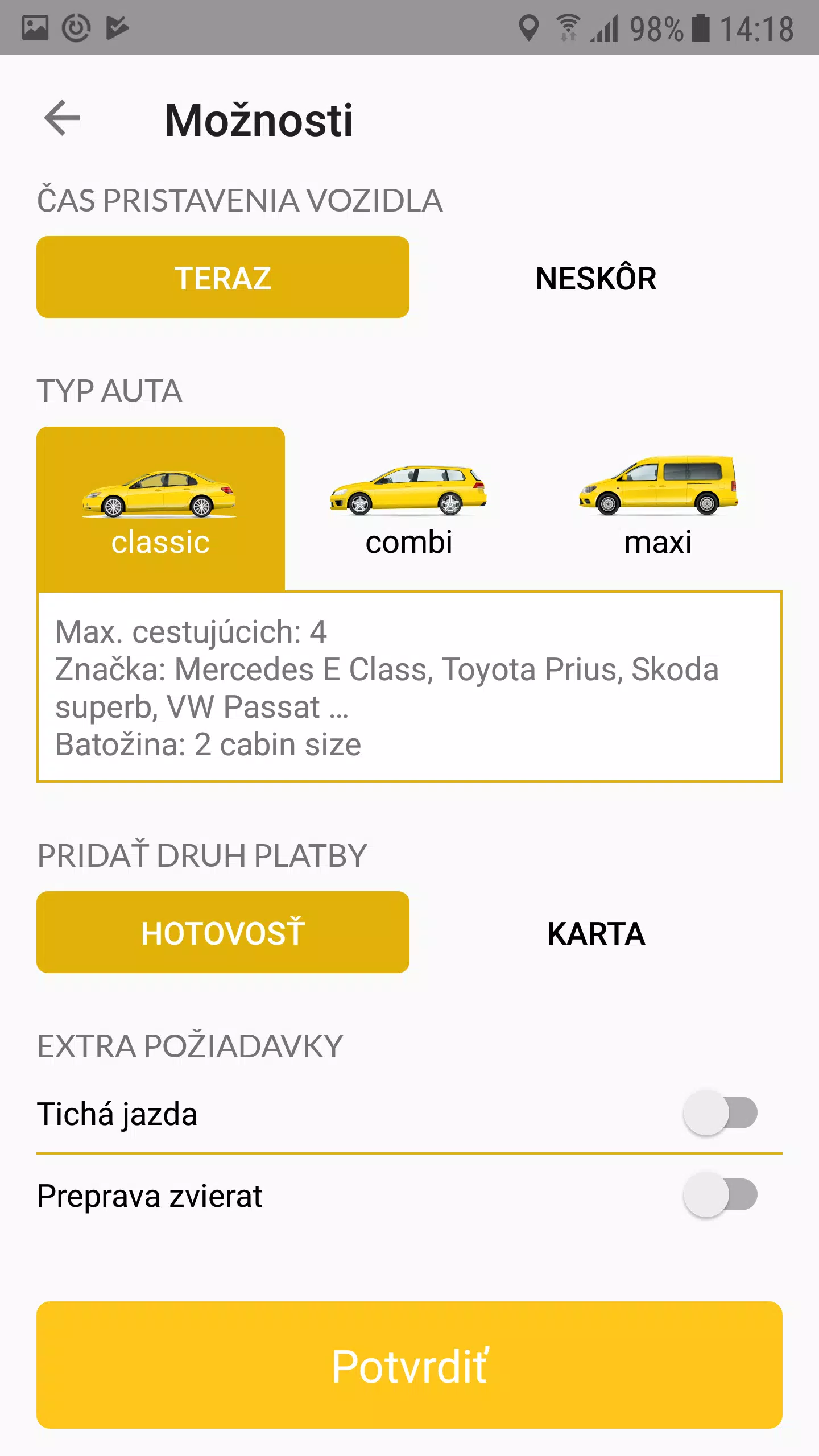 Yellow Taxi Trnava應用截圖第4張