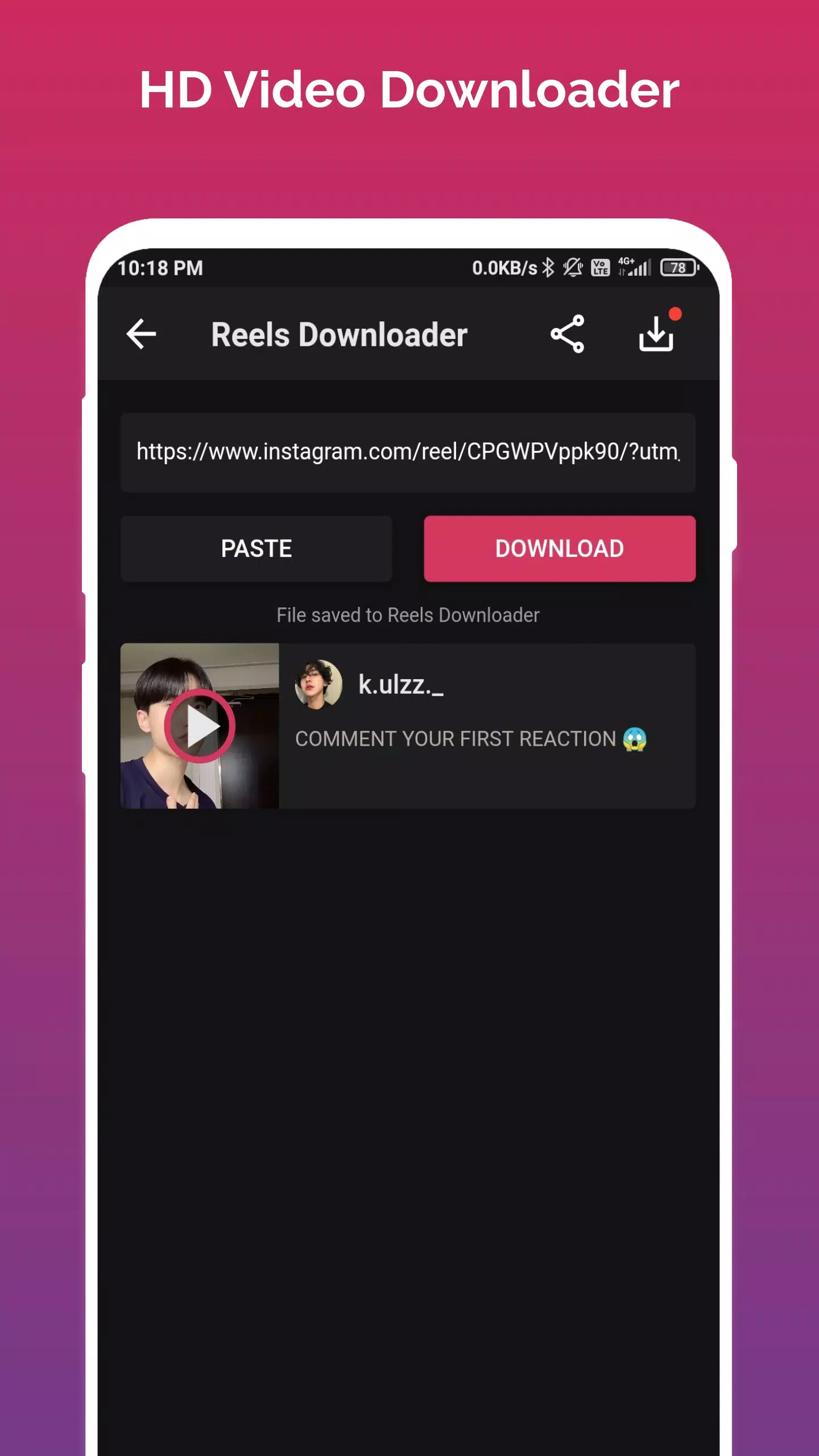 Reels Video Downloader Capture d'écran 1