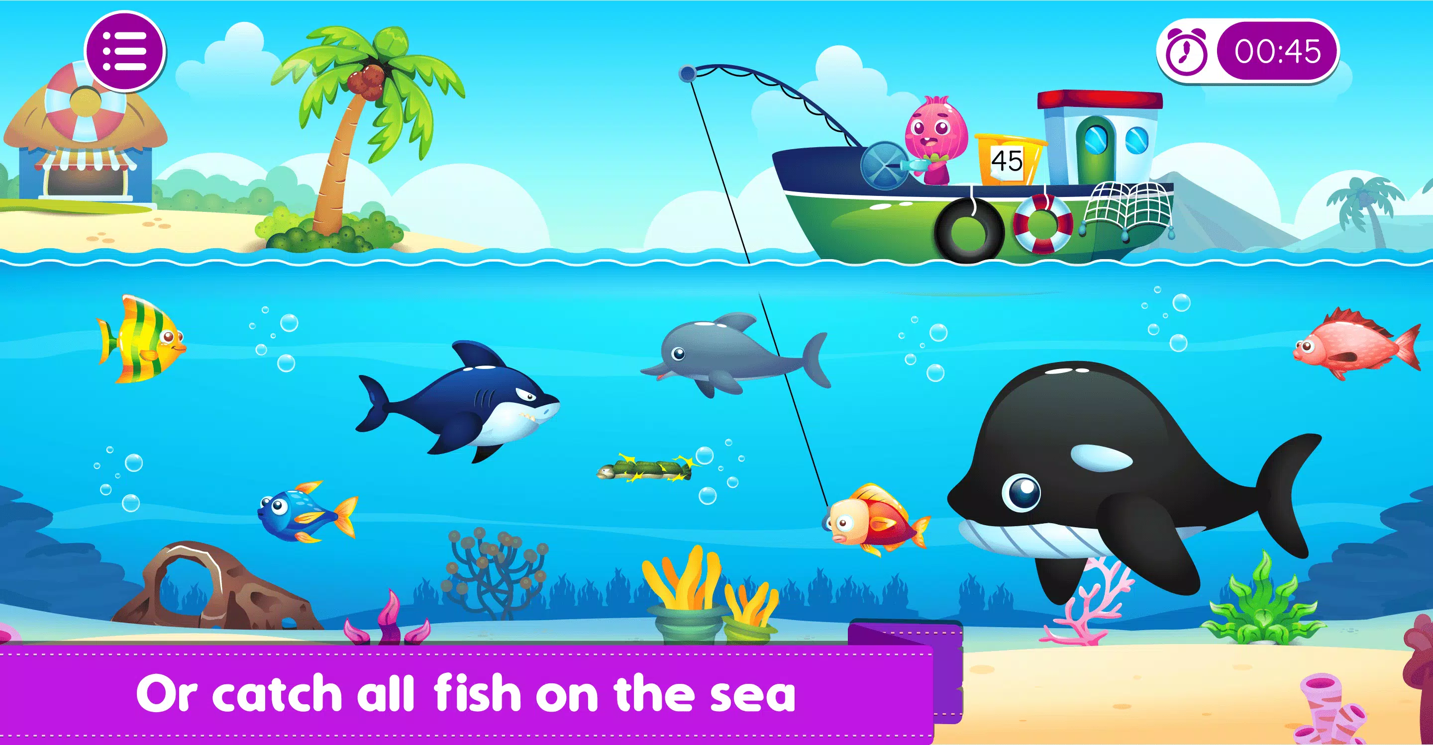 Marbel Fishing - Kids Games Captura de pantalla 4