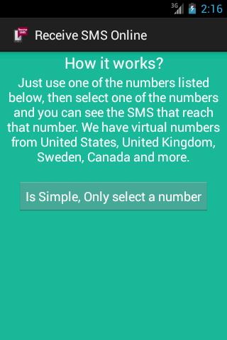 Receive SMS Online Скриншот 4
