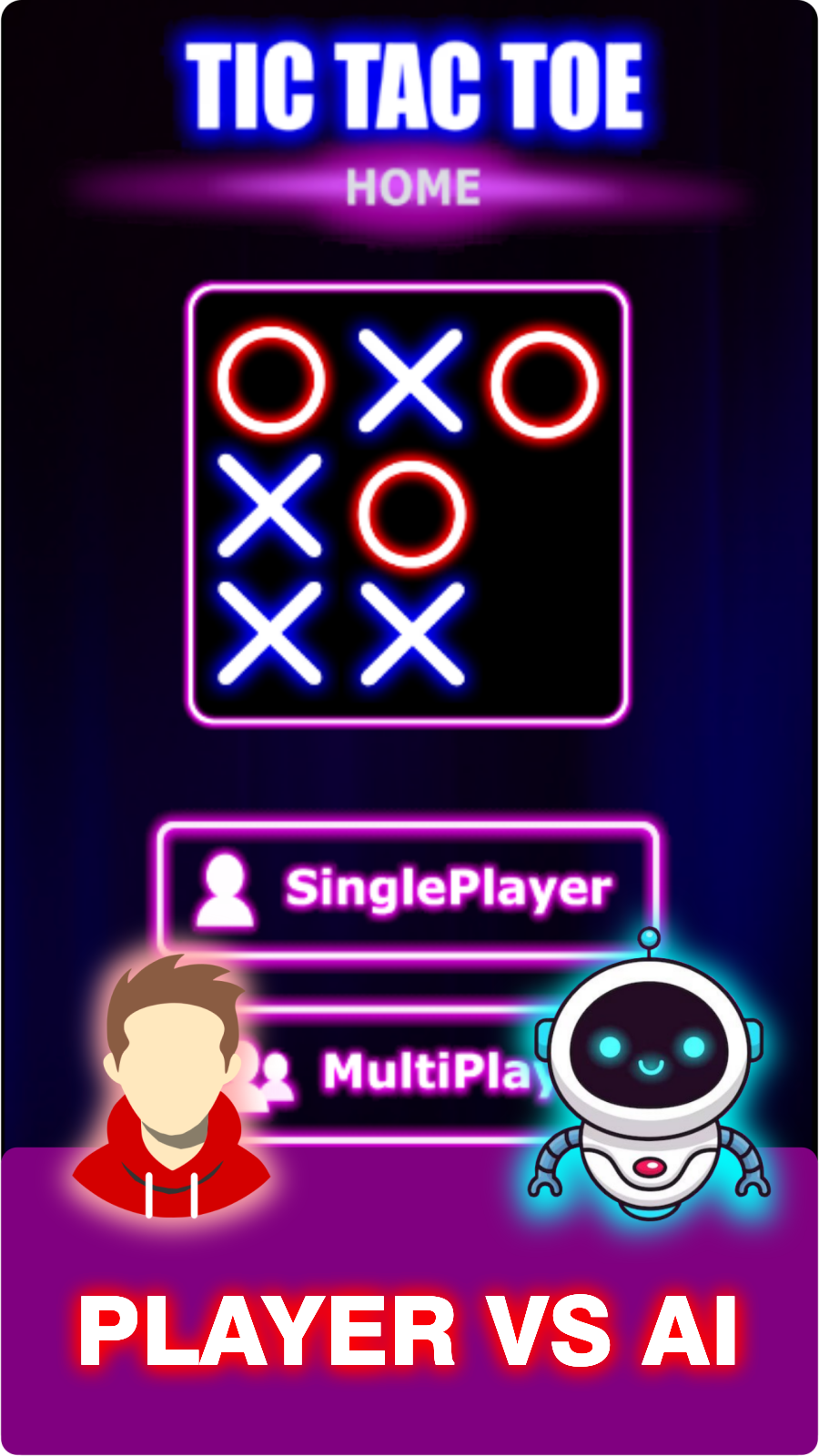 Tic Tac Toe Home : 2 Player XO Captura de pantalla 3