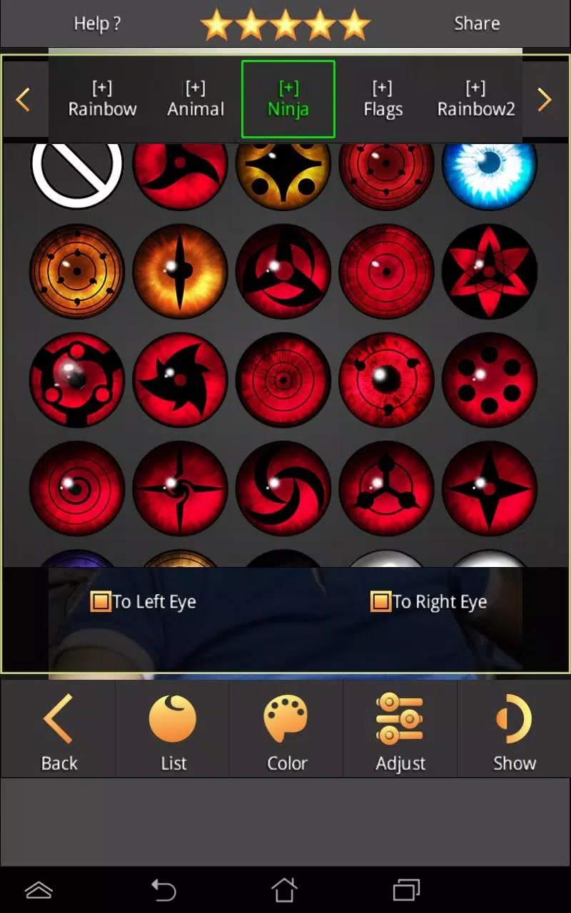 Sharingan - Eye And Hair Color Screenshot 3