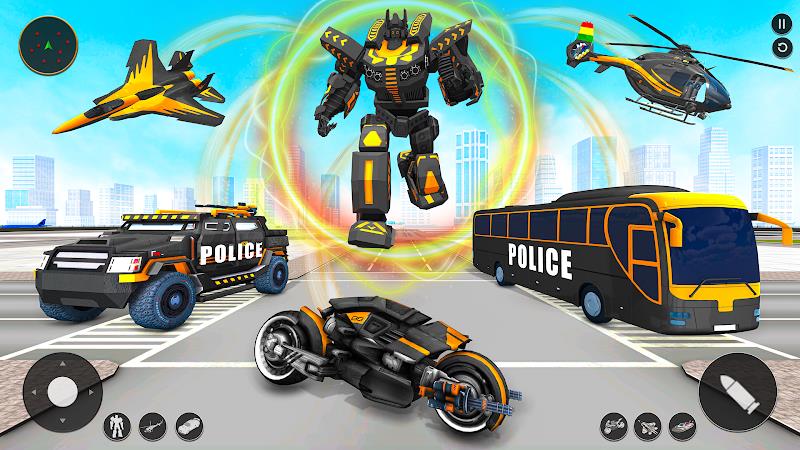 Police Bus Robot Bike Games Captura de pantalla 2