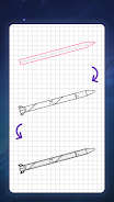 How to draw rockets by steps Capture d'écran 2