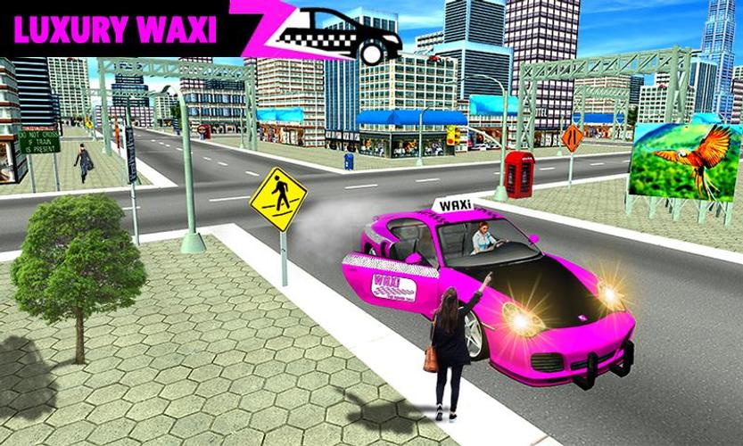 Pink Taxi Driving Game 3D स्क्रीनशॉट 2