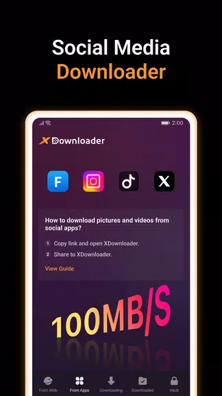 X Video Downloader & Player स्क्रीनशॉट 2