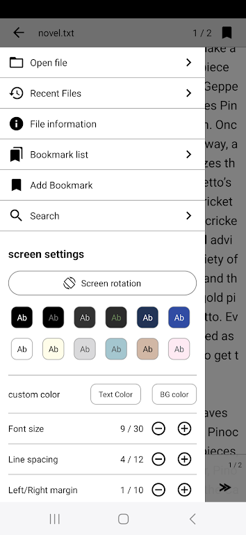 Readbook - Text Viewer スクリーンショット 2