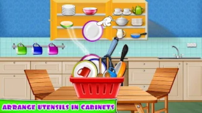 Kitchen Cleaning House Games Captura de tela 3