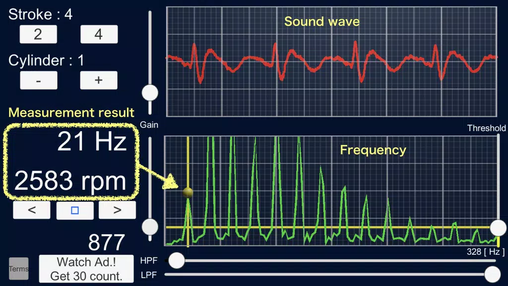 Engine Sound Analyzer:RPM Calc Capture d'écran 3