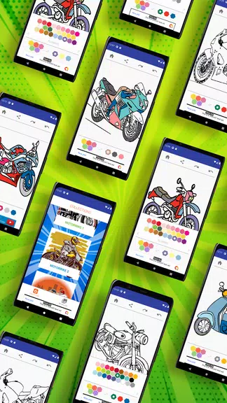 MotorBike Coloring Page スクリーンショット 1