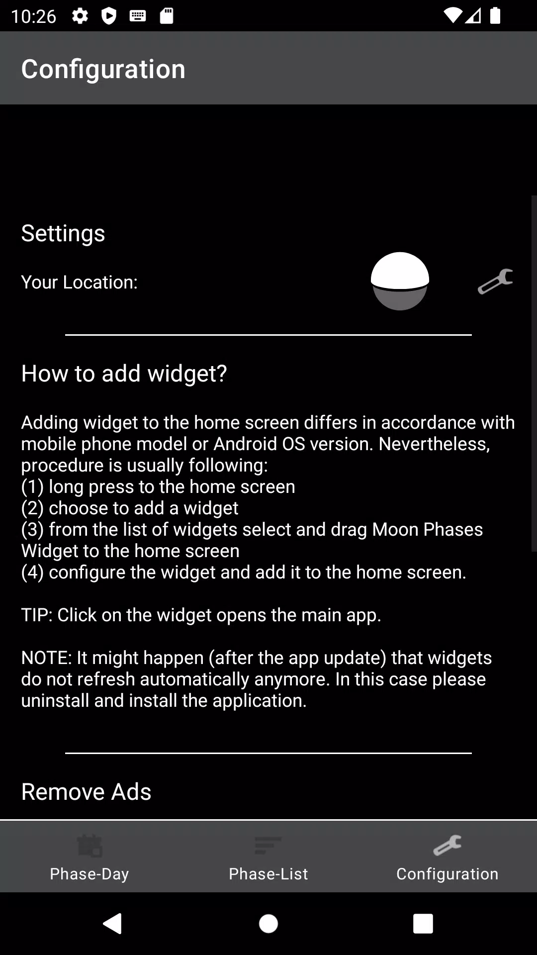 Moon Phases Widget स्क्रीनशॉट 4