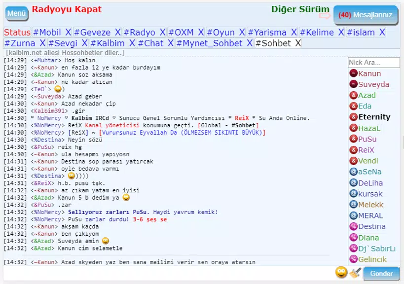 Mirc Sohbet Chat Odaları Capture d'écran 3