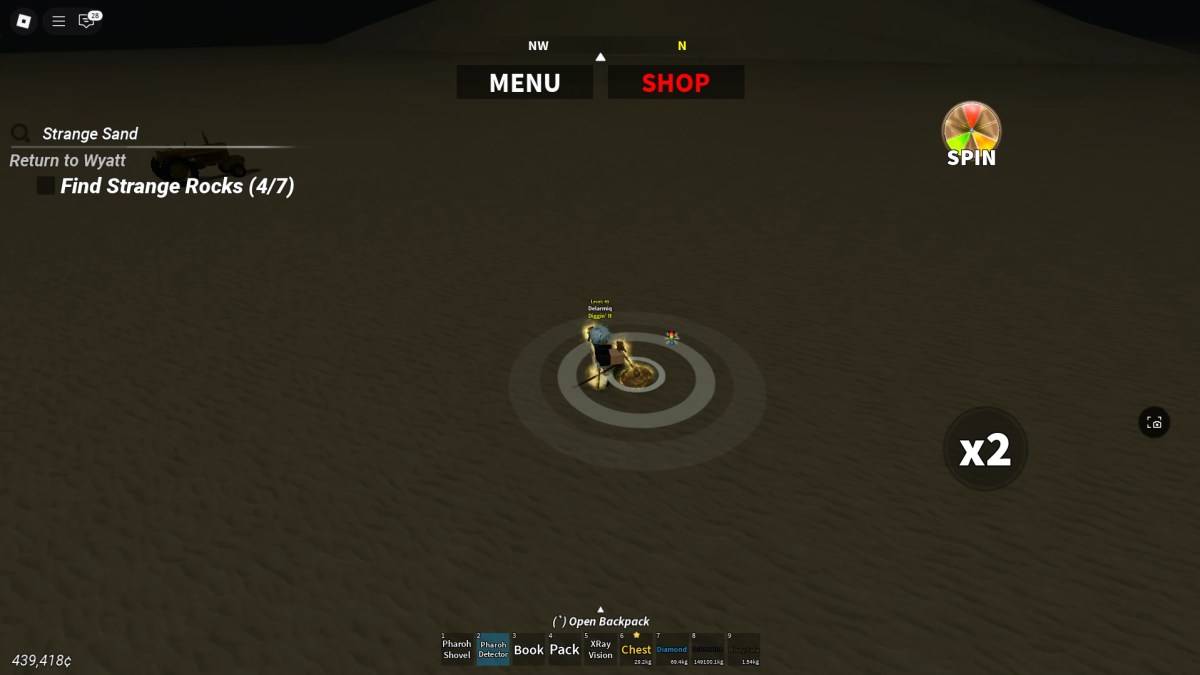 Player spotting a rare signal with Pharoh Detector