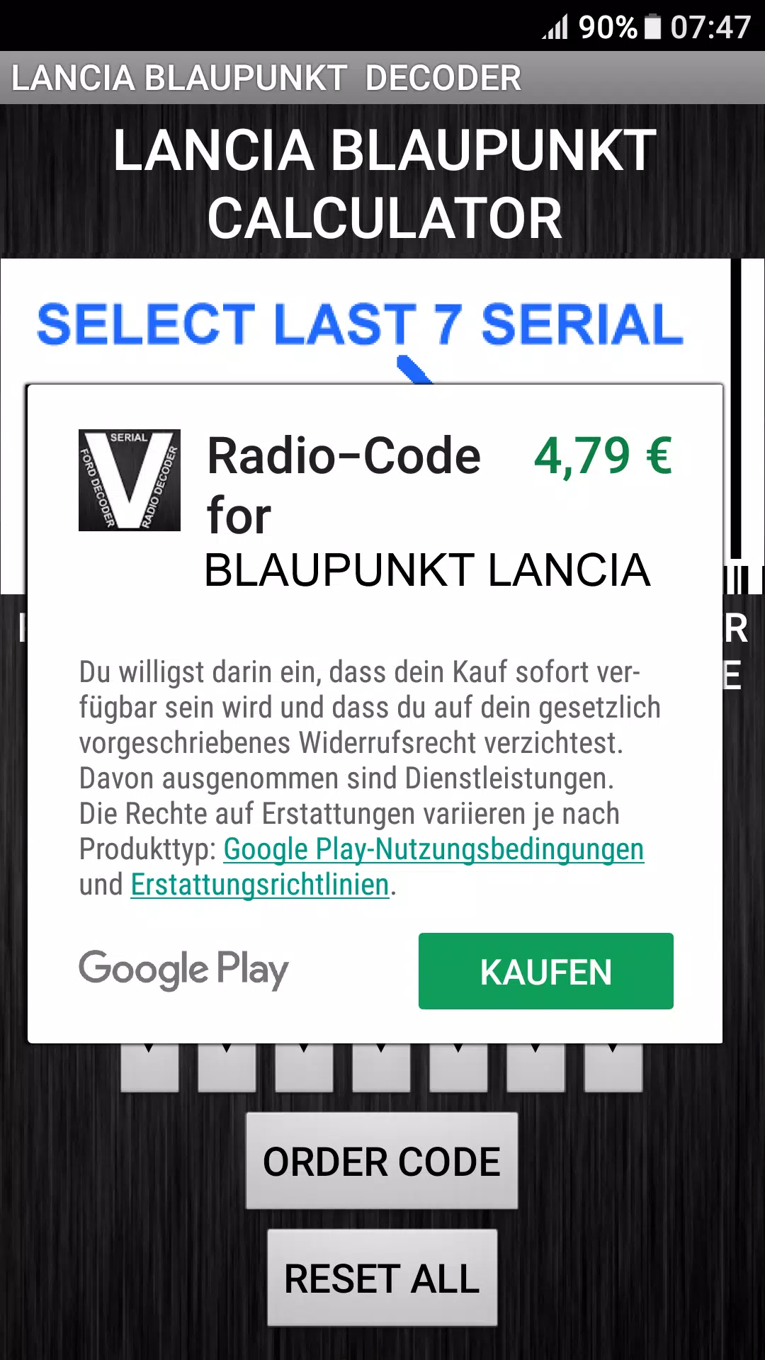 Blaupunkt Lancia Radio Code Скриншот 4