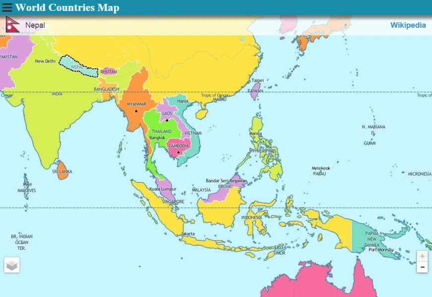 World Countries Map Capture d'écran 1