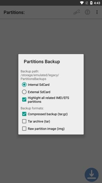 Partitions Backup and Restore 스크린샷 1