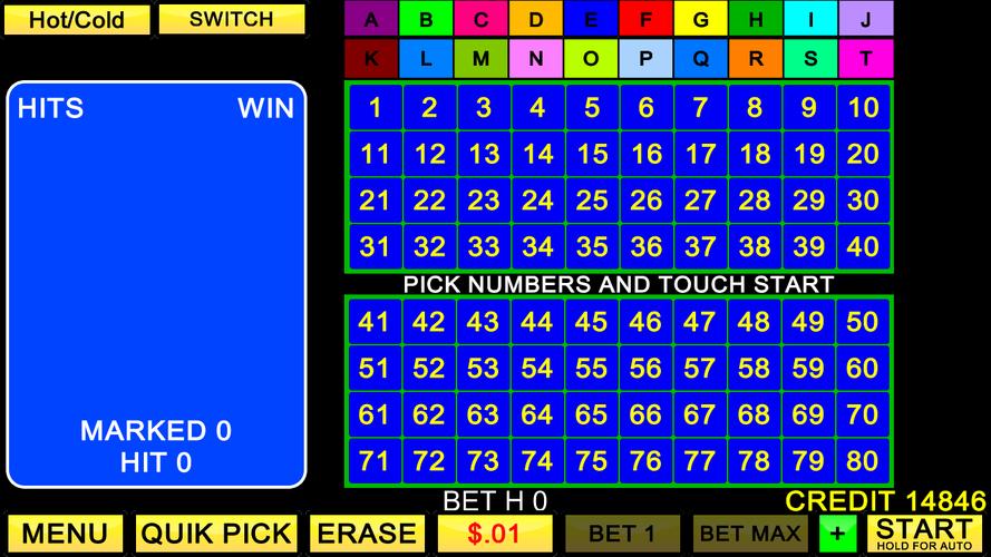 Keno 20 Card Screenshot 1