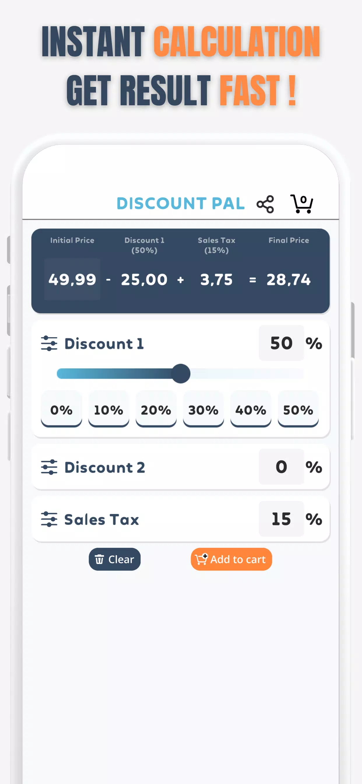Percent Off Shoping Calculator 스크린샷 1