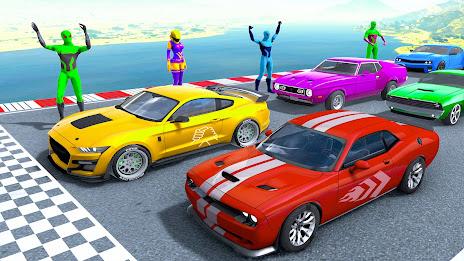 Superhero Car Stunt Game 3D Captura de tela 1