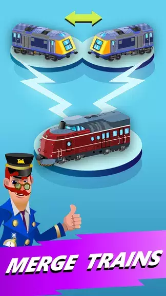 Train Merger Idle Train Tycoon Captura de pantalla 1