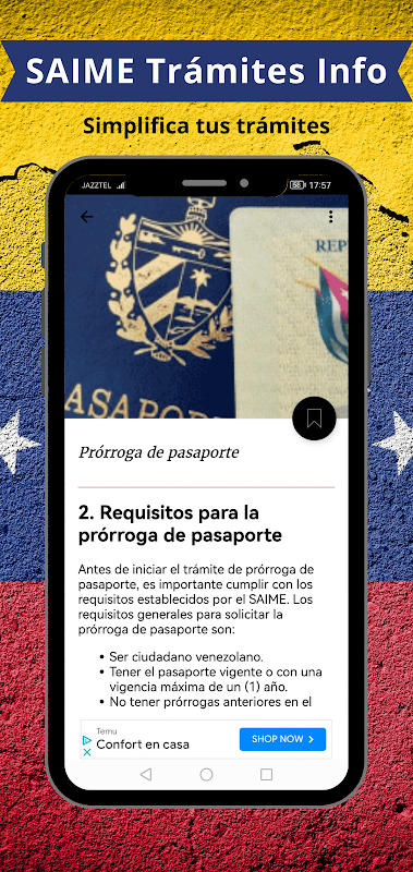 SAIME Trámites Info Captura de pantalla 1