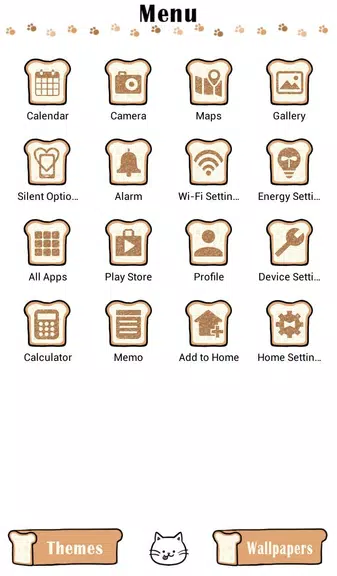 Cute Wallpaper Bread Cat Theme Capture d'écran 2